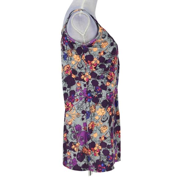 REI Top Womens 14 Sariska Yoga Tunic Gray Purple Stretch Knit Attached Bra New - Picture 5 of 14